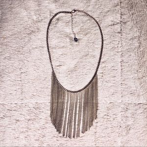 Silver Chain Statement Necklace